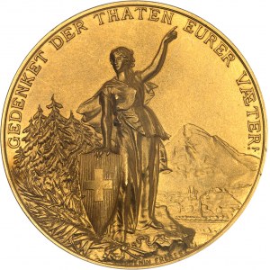 Glaris ou Glarus (canton de). Médaille d’Or, concours de tir de Glarus, 10 au 21 juillet 1892, par Huguenin Frères 1892, Le Locle (Huguenin frères).