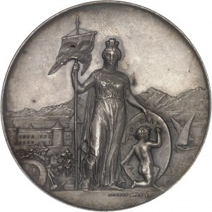 Vaud (canton de). Médaille de tir, Concours de tir cantonal vaudois à Morges, 5 au 13 juillet 1891, par L. Furet et H. Bovy 1891.