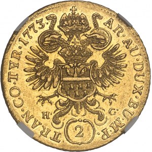 Marie-Thérèse (1740-1780). 2 ducats 1773 HG, Karlsbourg (Alba Iulia).