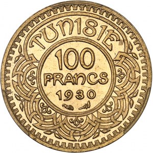 Ahmed, Bey (1929-1942). 100 francs Or 1930 - AH 1349, Paris.