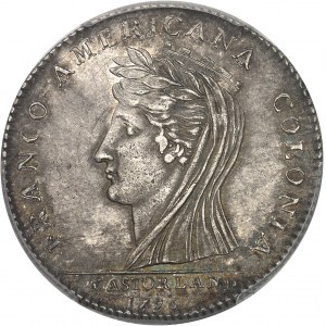 Castorland (1792-1800). Jeton d’un 1/2 dollar, frappe originale (silver original) 1796, Paris.