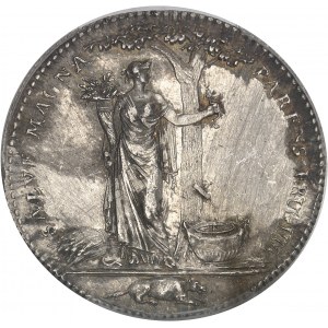 Castorland (1792-1800). Jeton d’un 1/2 dollar, frappe originale (silver original) 1796, Paris.
