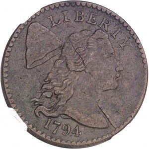 République fédérale des États-Unis d’Amérique (1776-à nos jours). One cent Liberty au chapeau de la Liberté (Liberty cap cent) 1794, Philadelphie.