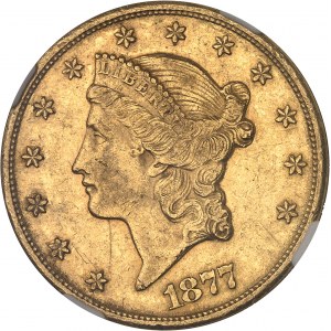 République fédérale des États-Unis d’Amérique (1776-à nos jours). 20 dollars Liberty 1877, CC, Carson City.