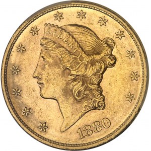 République fédérale des États-Unis d’Amérique (1776-à nos jours). 20 dollars Liberty 1880, S, San Francisco.