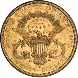 République fédérale des États-Unis d’Amérique (1776-à nos jours). 20 dollars Liberty 1880, S, San Francisco.