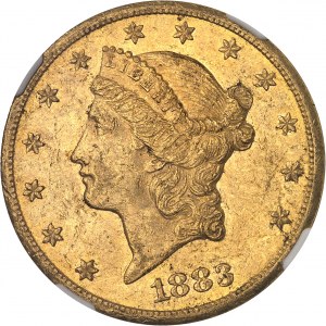 République fédérale des États-Unis d’Amérique (1776-à nos jours). 20 dollars Liberty 1883, CC, Carson City.