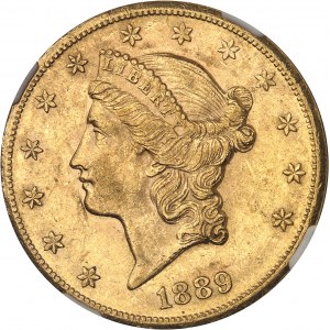 République fédérale des États-Unis d’Amérique (1776-à nos jours). 20 dollars Liberty 1889, CC, Carson City.