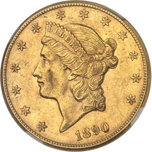 République fédérale des États-Unis d’Amérique (1776-à nos jours). 20 dollars Liberty 1890, CC, Carson City.