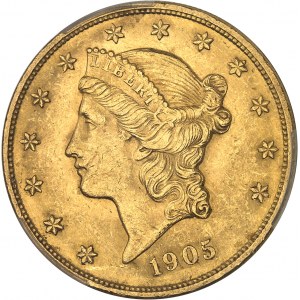 République fédérale des États-Unis d’Amérique (1776-à nos jours). 20 dollars Liberty 1905, Philadelphie.