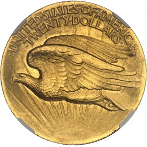 République fédérale des États-Unis d’Amérique (1776-à nos jours). 20 dollars Saint-Gaudens, haut relief, Flan bruni (PROOF) MCMVII (1907), Philadelphie.