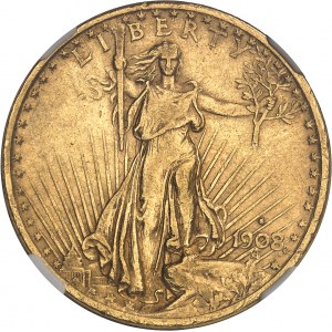 République fédérale des États-Unis d’Amérique (1776-à nos jours). 20 dollars Saint-Gaudens, avec devise 1908, S, San Francisco.