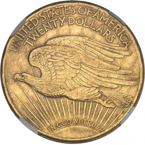 République fédérale des États-Unis d’Amérique (1776-à nos jours). 20 dollars Saint-Gaudens, avec devise 1908, S, San Francisco.