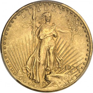 République fédérale des États-Unis d’Amérique (1776-à nos jours). 20 dollars Saint-Gaudens, avec devise 1924, Philadelphie.