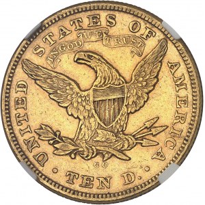 République fédérale des États-Unis d’Amérique (1776-à nos jours). 10 dollars Liberty 1876, CC, Carson City.