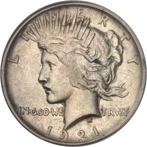République fédérale des États-Unis d’Amérique (1776-à nos jours). Dollar à la Paix (Peace dollar), haut relief 1921, Philadelphie.