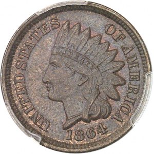 République fédérale des États-Unis d’Amérique (1776-à nos jours). One cent tête d’indien 1864, Philadelphie.