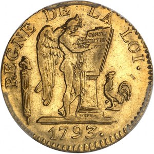 Convention (1792-1795). Louis d’or de 24 livres 1793 - L’An II, A, Paris.