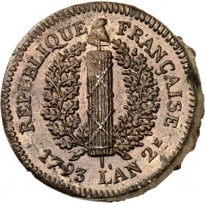 Convention (1792-1795). 5 sols, siège de Mayence 1793 - An 2, Mayence.