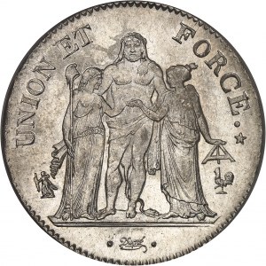 Consulat (1799-1804). 5 francs Union et Force An 10 (1802), A, Paris.