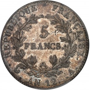 Premier Empire / Napoléon Ier (1804-1814). 5 francs Empereur, type intermédiaire An 12 (1804), A, Paris.