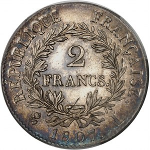 Premier Empire / Napoléon Ier (1804-1814). 2 francs Empereur, calendrier grégorien 1807/6, L, Bayonne.