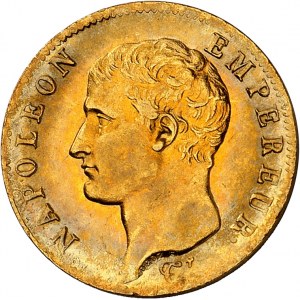 Premier Empire / Napoléon Ier (1804-1814). 20 francs tête nue, calendrier grégorien 1806, A, Paris.