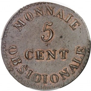 Premier Empire / Napoléon Ier (1804-1814). 5 centimes siège d’Anvers 1814, Anvers (atelier de l’arsenal).