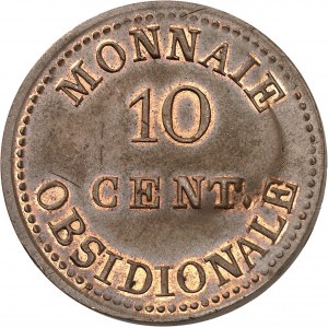 Louis XVIII (1814-1824). 10 centimes siège d’Anvers, JEAN LOUIS GAGNEPAIN, frappe médaille et tranche lisse 1814, Anvers (atelier de l’arsenal).