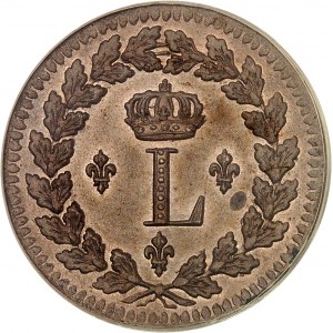 Louis XVIII (1814-1824). Un décime à l’L couronnée 1814, BB, Strasbourg.