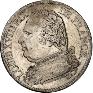 Louis XVIII (1814-1824). 5 francs buste habillé 1814, L, Bayonne.