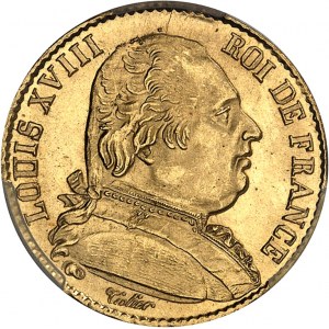 Louis XVIII (1814-1824). 20 francs buste habillé 1814, A, Paris.