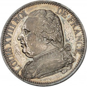Louis XVIII (1814-1824). Module de 5 francs, visite de la Monnaie de Marseille le 4 octobre 1814, Marseille.