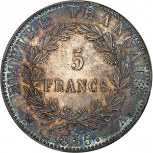 Cent-Jours / Napoléon Ier (mars-juillet 1815). 5 francs Empire, Flan bruni (PROOF) 1815, A, Paris.