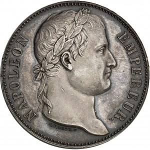 Cent-Jours / Napoléon Ier (mars-juillet 1815). Essai de 5 francs Cent-Jours, tranche lisse, par Droz, Flan bruni (PROOF) 1815, A, Paris.