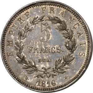 Napoléon II (1811-1832). Essai de 5 francs Napoléon II Empereur 1816, Bruxelles (Würden).