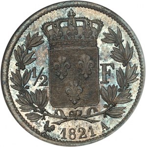 Louis XVIII (1814-1824). 1/2 franc 1821, A, Paris.
