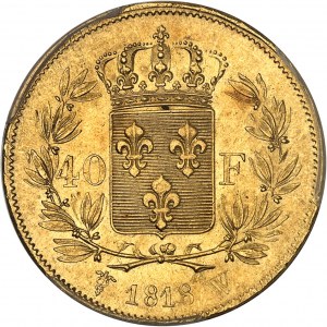 Louis XVIII (1814-1824). 40 francs 1818, W, Lille.