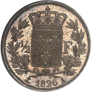Charles X (1824-1830). 1/2 franc 1826, A, Paris.