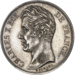Charles X (1824-1830). 2 francs, tranche cannelée, Flan bruni (PROOF) 1830, A, Paris.