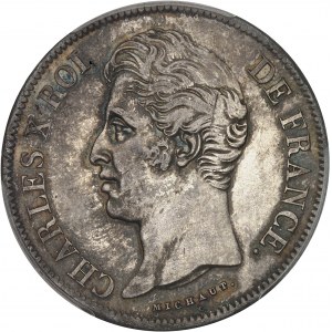 Charles X (1824-1830). 5 francs, 2e type 1828, BB, Strasbourg.