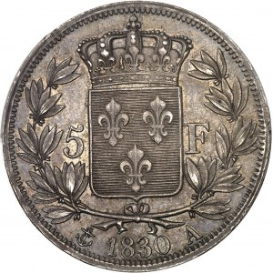 Charles X (1824-1830). 5 francs, tranche en relief 1830, A, Paris.