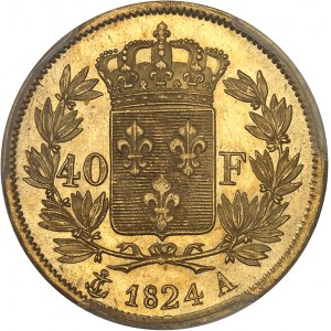 Charles X (1824-1830). 40 Francs, 1er type 1824, A, Paris.