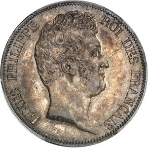 Louis-Philippe Ier (1830-1848). 5 francs sans le I, tranche en creux 1830, A, Paris.