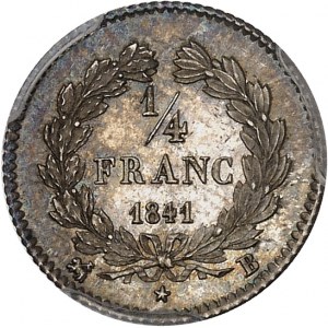 Louis-Philippe Ier (1830-1848). 1/4 franc 1841, B, Rouen.
