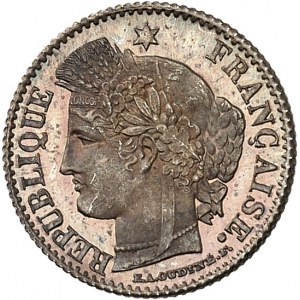 IIe République (1848-1852). 20 centimes Cérès, Flan bruni (PROOF) 1850, A, Paris.