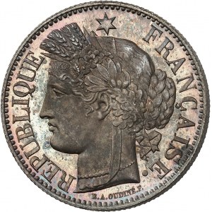 IIe République (1848-1852). 2 francs Cérès, Flan bruni (PROOF) 1850, A, Paris.