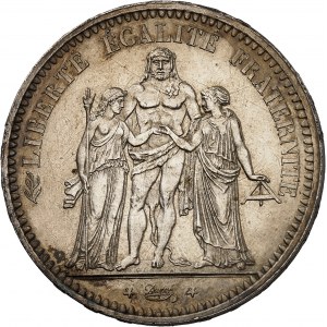 IIe République (1848-1852). 5 francs Hercule 1848, A, Paris.