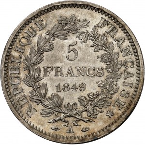 IIe République (1848-1852). 5 francs Hercule 1849, A, Paris.