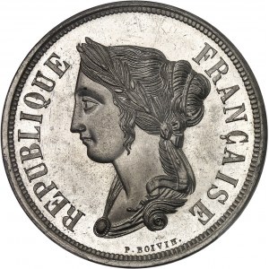 IIe République (1848-1852). Essai de 5 francs, concours de Boivin, Frappe spéciale (SP) 1848, Paris.